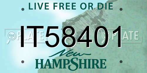 IT58401 New Hampshire License Plate