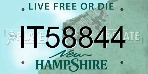 IT58844 New Hampshire License Plate