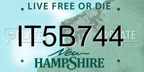 IT5B744 New Hampshire License Plate