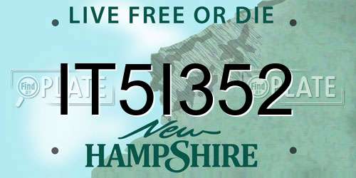 IT5I352 New Hampshire License Plate