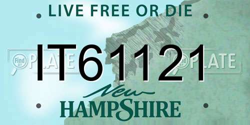 IT61121 New Hampshire License Plate