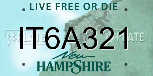IT6A321 New Hampshire License Plate