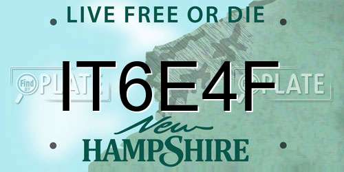 IT6E4F New Hampshire License Plate