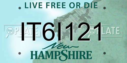 IT6I121 New Hampshire License Plate