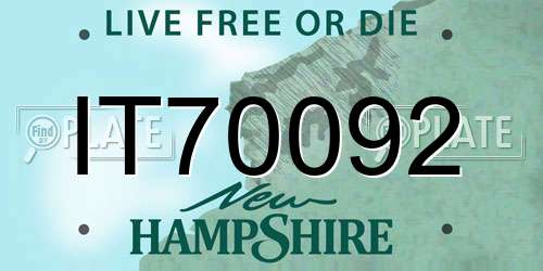 IT70092 New Hampshire License Plate