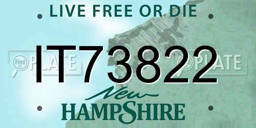 IT73822 New Hampshire License Plate