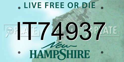 IT74937 New Hampshire License Plate