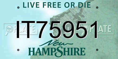 IT75951 New Hampshire License Plate