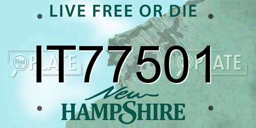 IT77501 New Hampshire License Plate