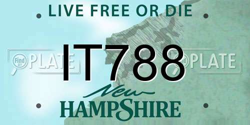 IT788 New Hampshire License Plate