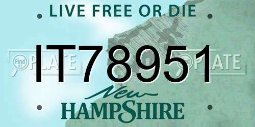 IT78951 New Hampshire License Plate