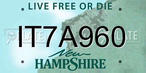 IT7A960 New Hampshire License Plate