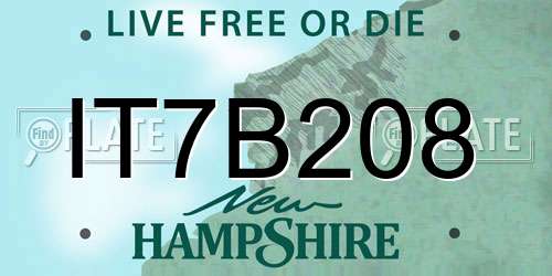 IT7B208 New Hampshire License Plate