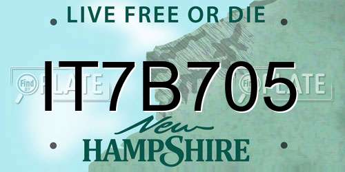 IT7B705 New Hampshire License Plate