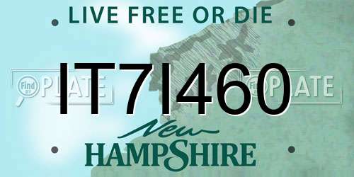 IT7I460 New Hampshire License Plate