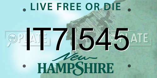 IT7I545 New Hampshire License Plate