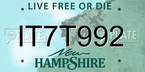 IT7T992 New Hampshire License Plate