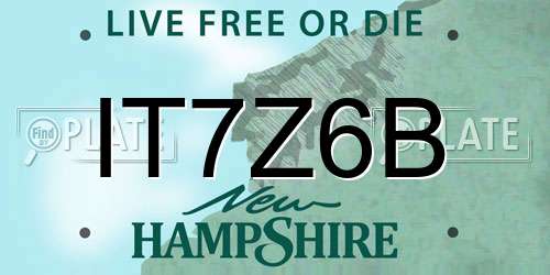 IT7Z6B New Hampshire License Plate