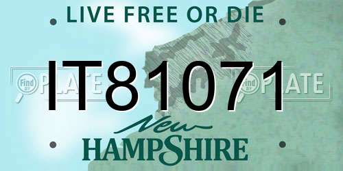 IT81071 New Hampshire License Plate