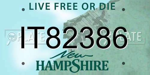 IT82386 New Hampshire License Plate