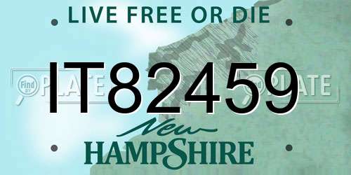 IT82459 New Hampshire License Plate