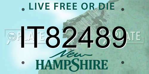 IT82489 New Hampshire License Plate