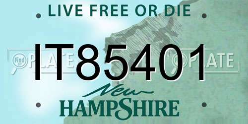 IT85401 New Hampshire License Plate