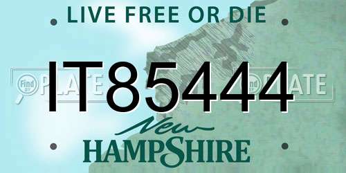 IT85444 New Hampshire License Plate