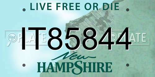 IT85844 New Hampshire License Plate