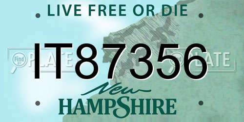 IT87356 New Hampshire License Plate