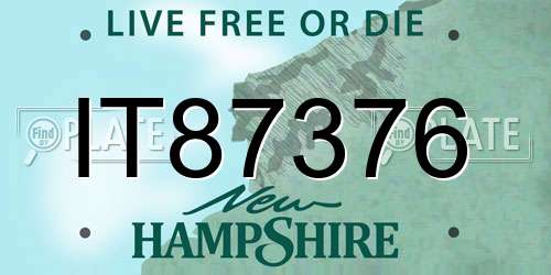IT87376 New Hampshire License Plate