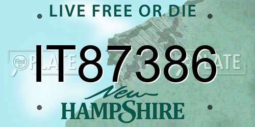 IT87386 New Hampshire License Plate