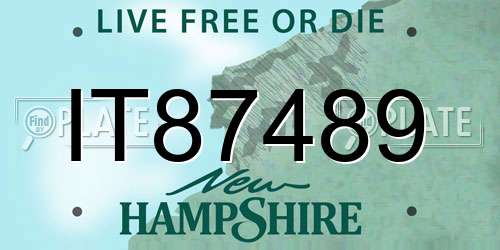 IT87489 New Hampshire License Plate