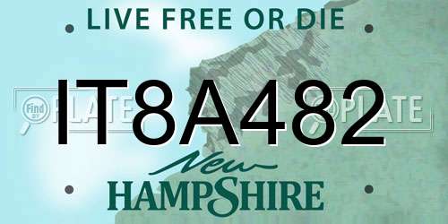 IT8A482 New Hampshire License Plate