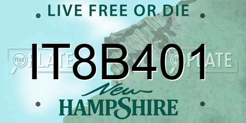 IT8B401 New Hampshire License Plate