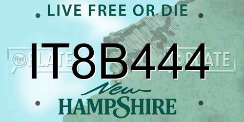 IT8B444 New Hampshire License Plate