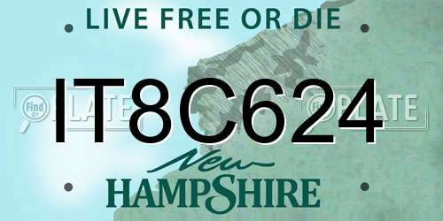 IT8C624 New Hampshire License Plate