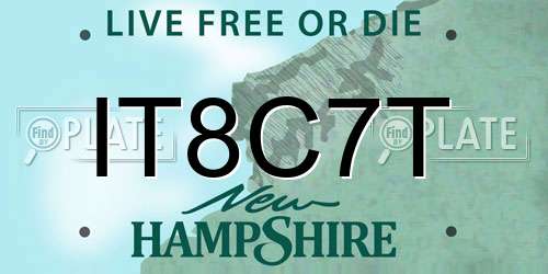 IT8C7T New Hampshire License Plate