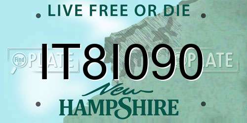 IT8I090 New Hampshire License Plate