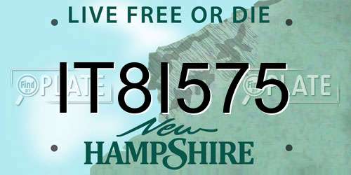 IT8I575 New Hampshire License Plate