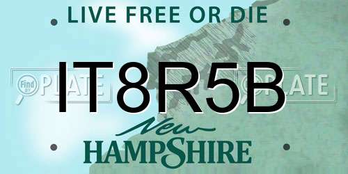 IT8R5B New Hampshire License Plate