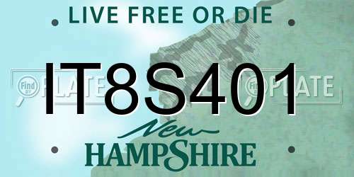 IT8S401 New Hampshire License Plate