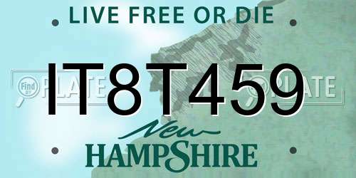 IT8T459 New Hampshire License Plate