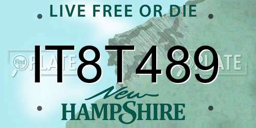 IT8T489 New Hampshire License Plate