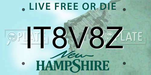 IT8V8Z New Hampshire License Plate