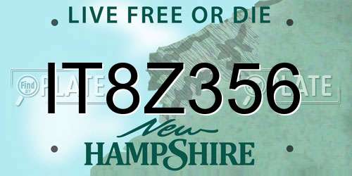 IT8Z356 New Hampshire License Plate
