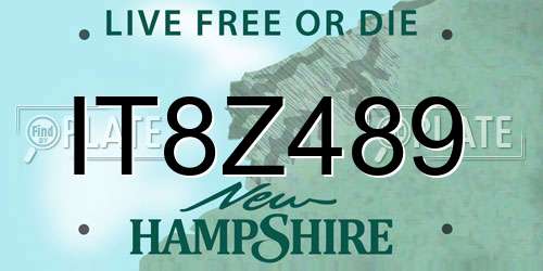 IT8Z489 New Hampshire License Plate