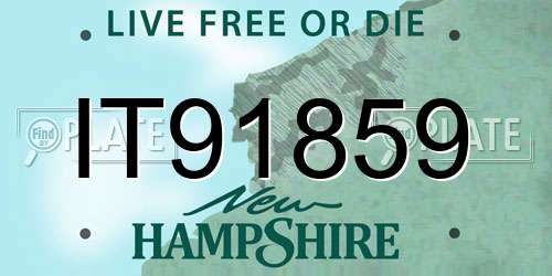 IT91859 New Hampshire License Plate