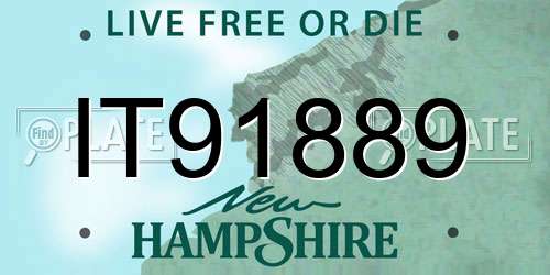 IT91889 New Hampshire License Plate