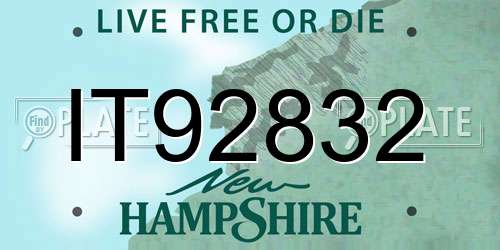 IT92832 New Hampshire License Plate